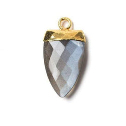 21x9mm Gold Leafed Grey Moonstone faceted Point Pendant 1 piece