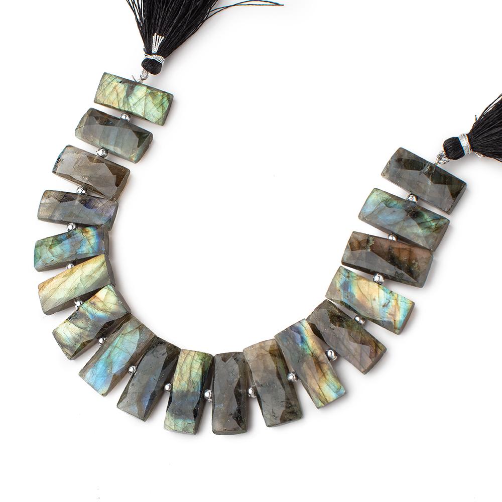 21x9mm Labradorite Side Drill Faceted Rectangle Beads 8 inch 18 pieces (ONLINE ORDER ONLY)