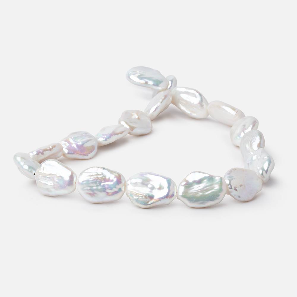 22-24mm Rosé White Flat Baroque Freshwater Pearls 15.5 inch 16 Beads AA (ONLINE ORDER ONLY)