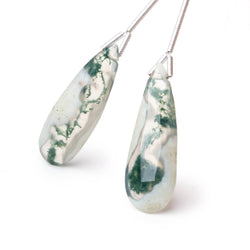 22-30mm Peacock Solar Quartz Faceted Pear Set of 2 Focal Beads (ONLINE ORDER ONLY)
