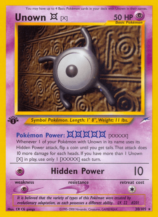 Unown [X] (30/105) [Neo Destiny 1st Edition] (Online Only)