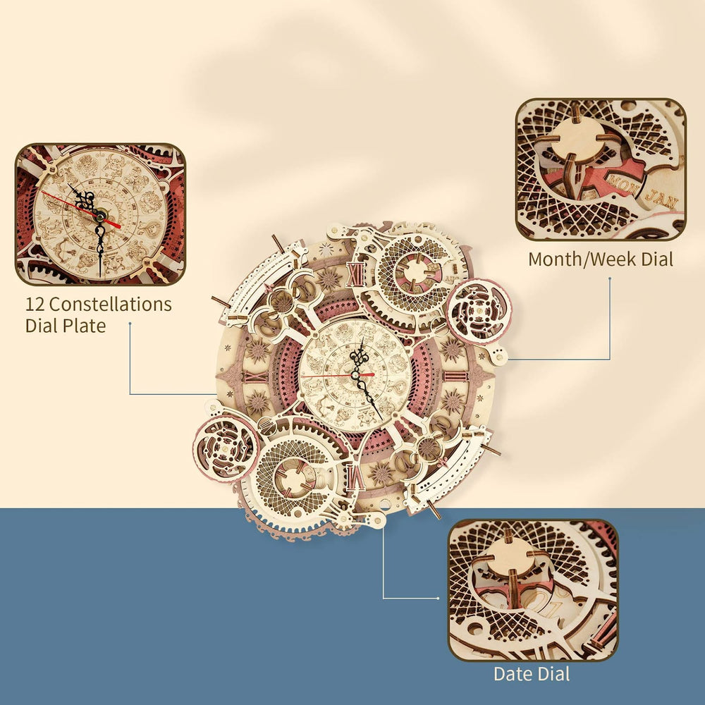 3D Wooden Art Zodiac Wall Clock Puzzle. (ONLINE ORDER ONLY)