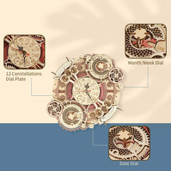 3D Wooden Art Zodiac Wall Clock Puzzle. (ONLINE ORDER ONLY)