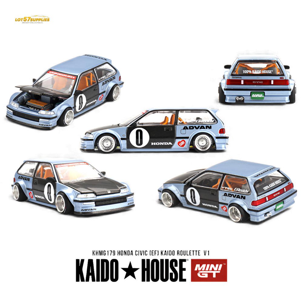 Mini GT x Kaido House Honda Civic (EF) #0 Kaido Roulette V1 1:64 KHMG179 (ONLINE ORDER ONLY)