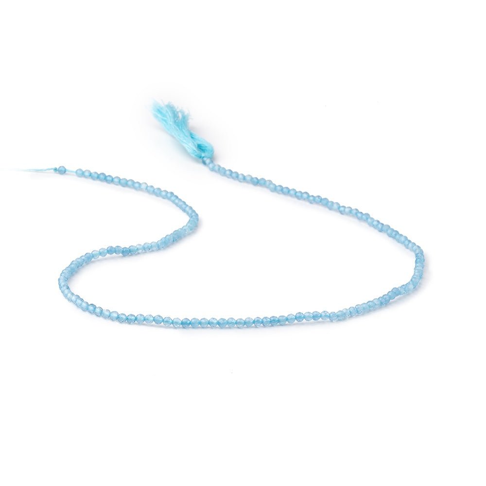 2.2mm Aquamarine Micro Faceted Rounds 12.5 inch 156 Beads (ONLINE ORDER ONLY)