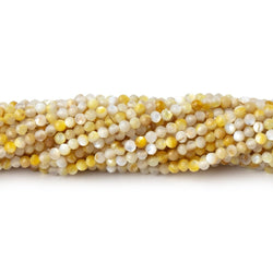 2.2mm Golden Mother of Pearl Shell Micro Faceted Rounds 12.5 inch 150 Beads (ONLINE ORDER ONLY)