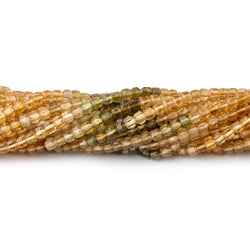 2.2mm Multi Color Tourmaline Micro Faceted Cube Beads 12.5 inch 140 pieces