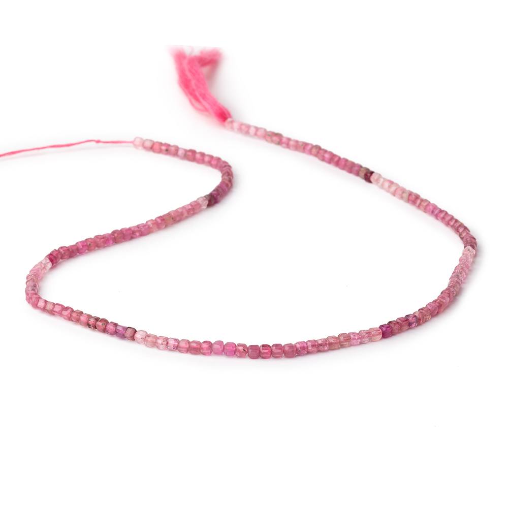 2.2mm Pink Tourmaline Micro Faceted Cube Beads 12.5 inch 140 pieces (ONLINE ORDER ONLY)