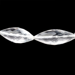 22x10-27x11mm Crystal Quartz Faceted Bi-Cone Marquise 6.5 inch 7 Beads (ONLINE ORDER ONLY)