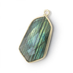 22x12mm Vermeil Bezel Labradorite Faceted Shield 1 Pendant (ONLINE ORDER ONLY)
