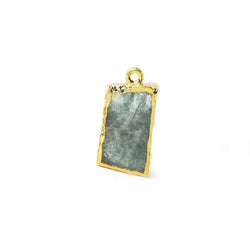 22x15mm Gold Leafed Aquamarine Slice Pendant 1 piece (ONLINE ORDER ONLY)