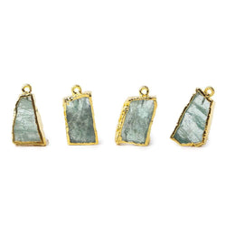 22x15mm Gold Leafed Aquamarine Slice Pendant 1 piece (ONLINE ORDER ONLY)