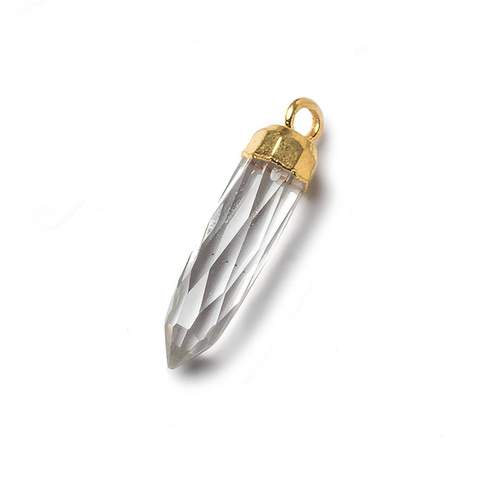 22x6mm Gold Leafed Crystal Quartz Spike Pendants 1 piece (ONLINE ORDER ONLY)