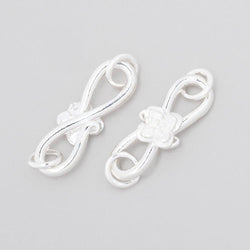 22x8mm Sterling Silver S Hook with Flower 1 piece (ONLINE ORDER ONLY)