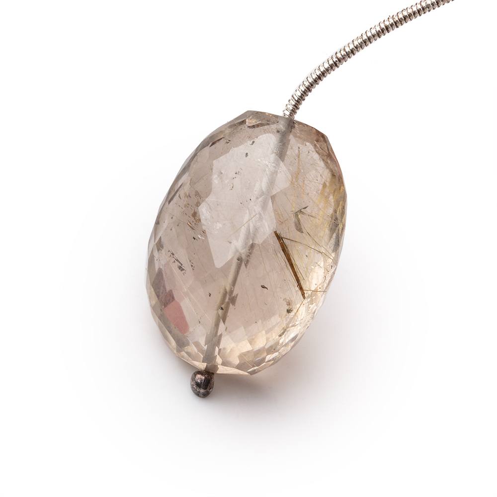 23-24mm Rutilated Quartz Faceted Nugget Focal 1 Bead (ONLINE ORDER ONLY)