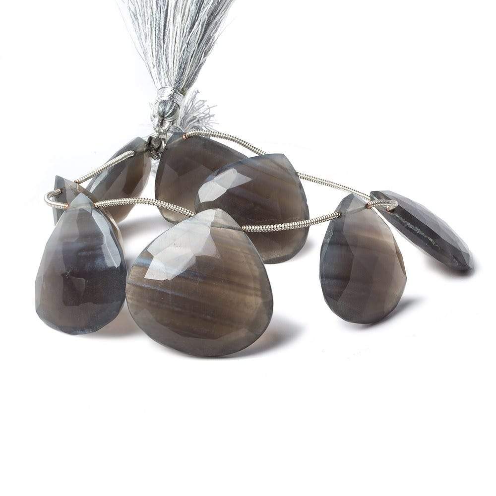 23-28mm Black and White Natural Agate Faceted Heart Beads 8 inch 8 pieces (ONLINE ORDER ONLY)