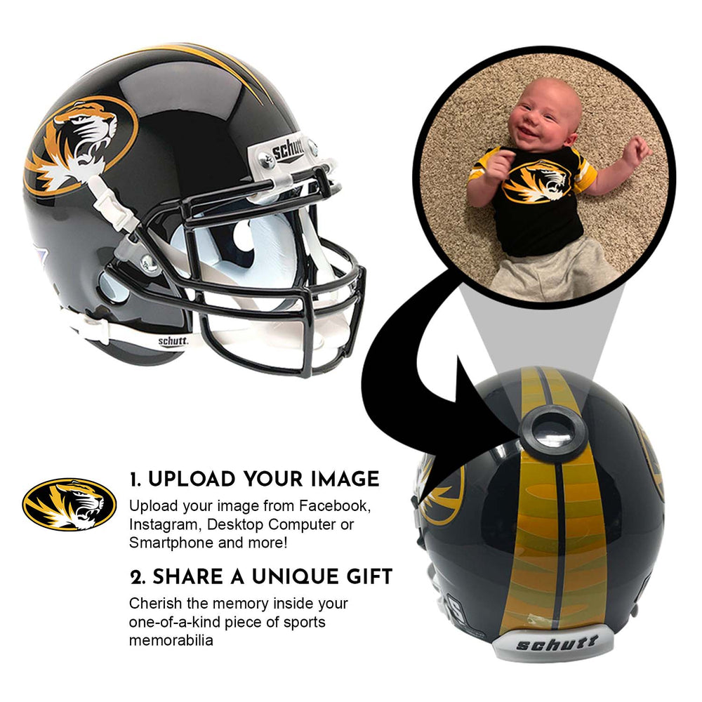 Missouri Tigers College Football Collectible Mini Helmet - Picture Inside - FANZ Collectibles (Online Order Only) (ONLINE ORDER ONLY)