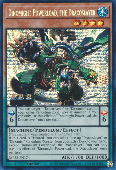 Dinomight Powerload, the Dracoslayer [MP23-EN174] Prismatic Secret Rare (ONLINE ORDER ONLY)