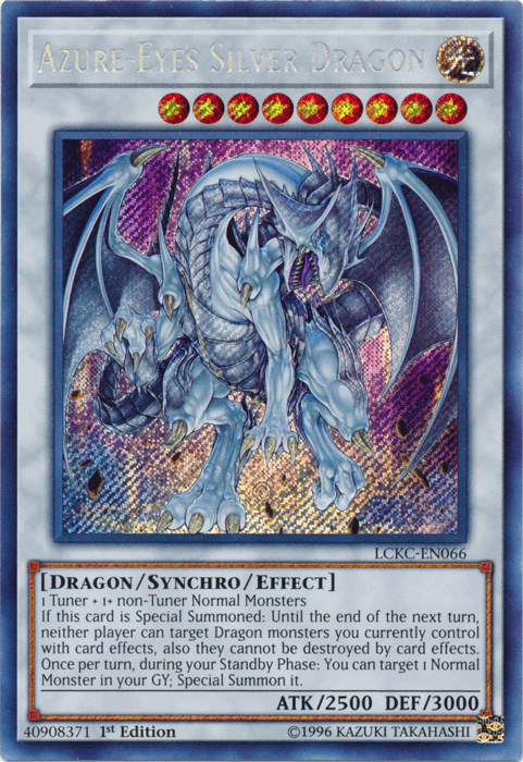 Azure-Eyes Silver Dragon [LCKC-EN066] Secret Rare (ONLINE ORDER ONLY)