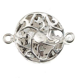 23mm Antiqued Sterling Silver plated Box Clasp Floral Design 1 piece (ONLINE ORDER ONLY)