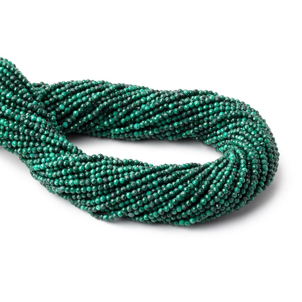 2.3mm Malachite Micro Faceted Rondelle Beads 13 inch 154 pieces (ONLINE ORDER ONLY)