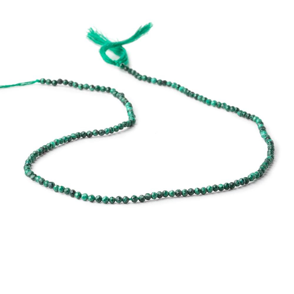 2.3mm Malachite Micro Faceted Rondelle Beads 13 inch 154 pieces (ONLINE ORDER ONLY)