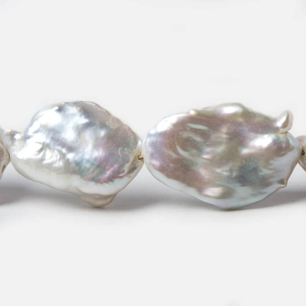 23x12x30-23x10x34mm White Rose' Souffle Freshwater Pearls 16 inch 13 pieces (ONLINE ORDER ONLY)