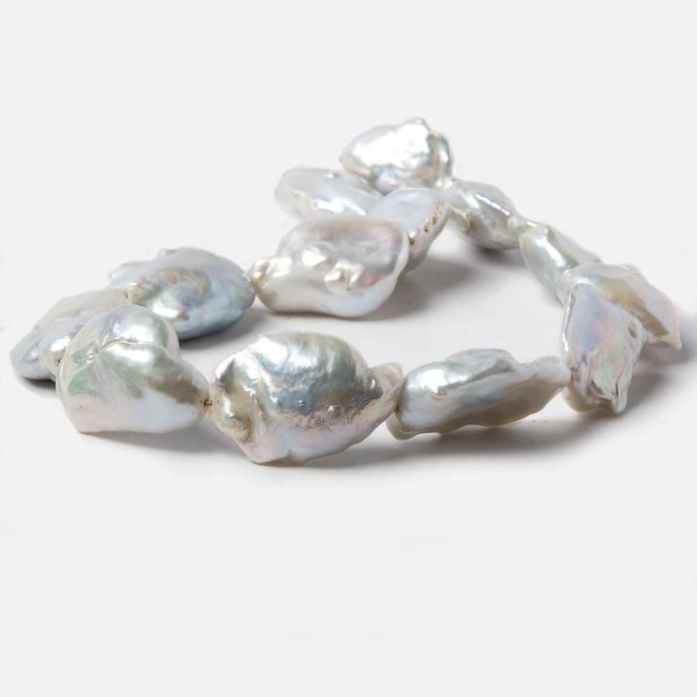 23x12x30-23x10x34mm White Rose' Souffle Freshwater Pearls 16 inch 13 pieces (ONLINE ORDER ONLY)