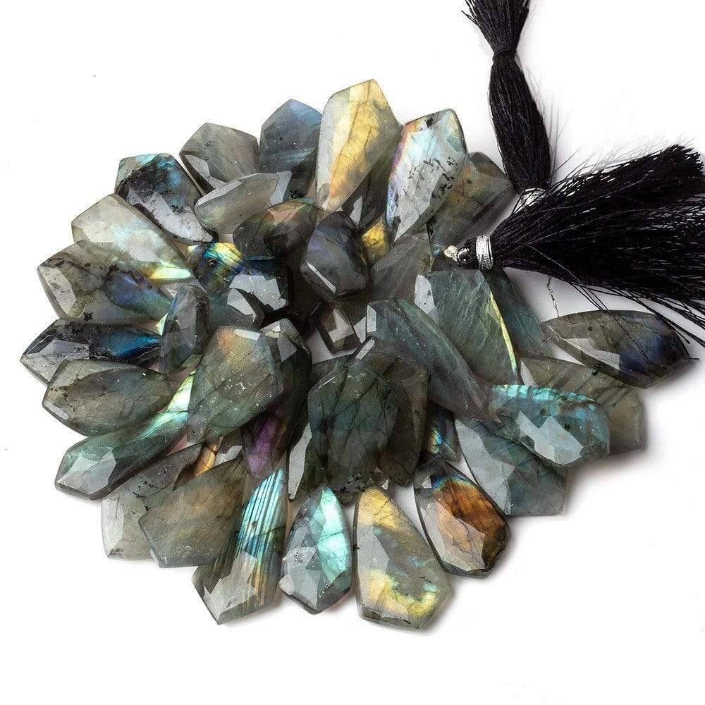 23x13-29x17mm Labradorite Faceted Shield Beads 8 inch 41 pieces AA (ONLINE ORDER ONLY)