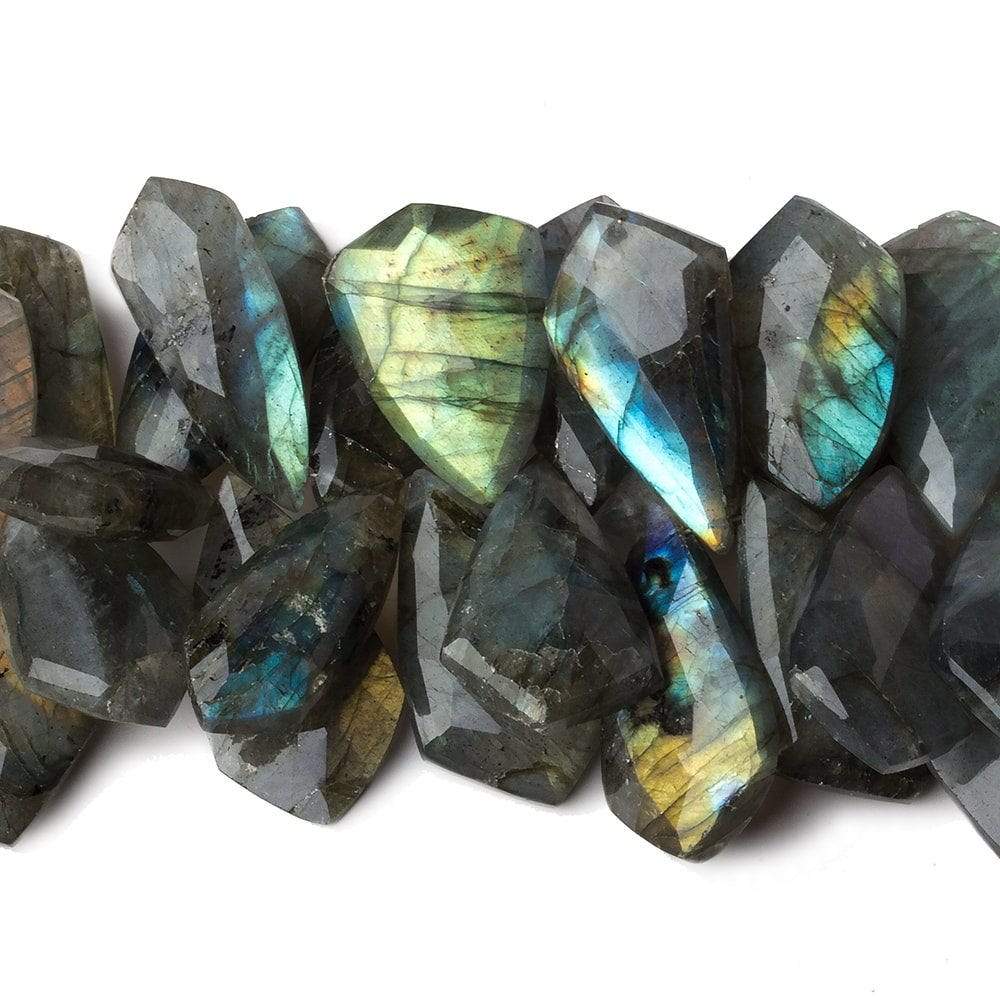 23x13-29x17mm Labradorite Faceted Shield Beads 8 inch 41 pieces AA (ONLINE ORDER ONLY)