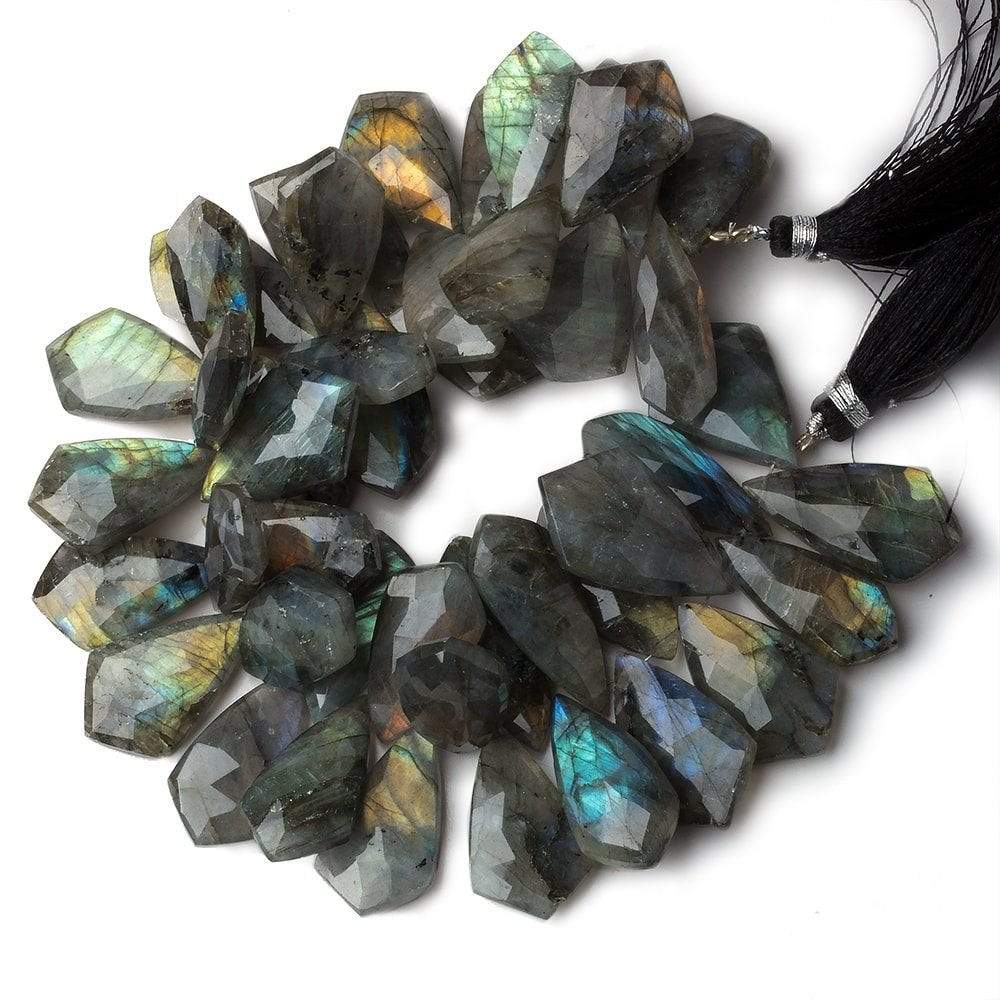 23x13-29x17mm Labradorite Faceted Shield Beads 8 inch 41 pieces AA (ONLINE ORDER ONLY)