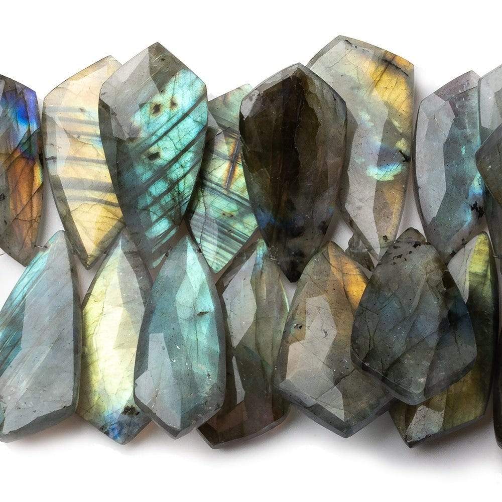 23x13-29x17mm Labradorite Faceted Shield Beads 8 inch 41 pieces AA (ONLINE ORDER ONLY)
