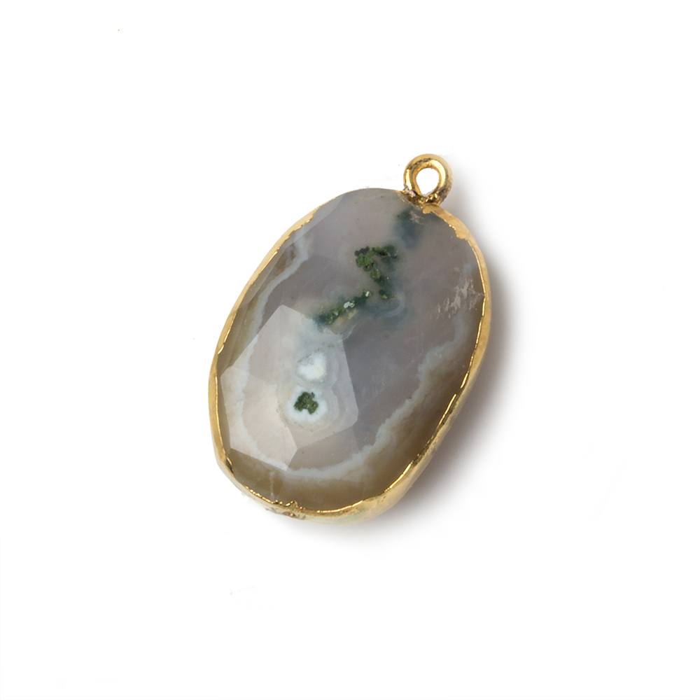 23x16mm 22kt Gold Leafed Natural Stalactite Solar Quartz Oval Pendant 1 piece (ONLINE ORDER ONLY)