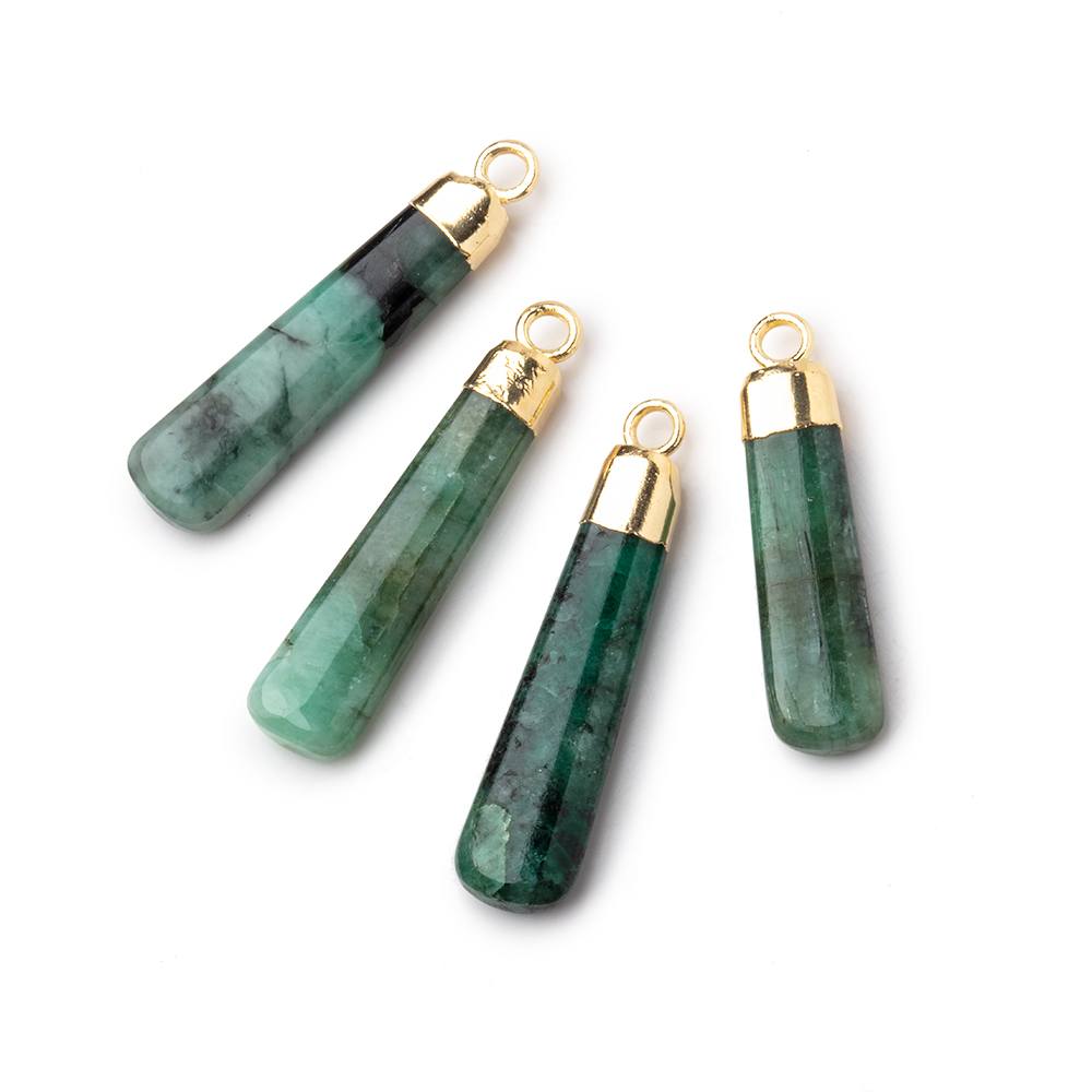 23x6mm Gold Leafed Emerald Plain Pear Pendant 1 piece (ONLINE ORDER ONLY)