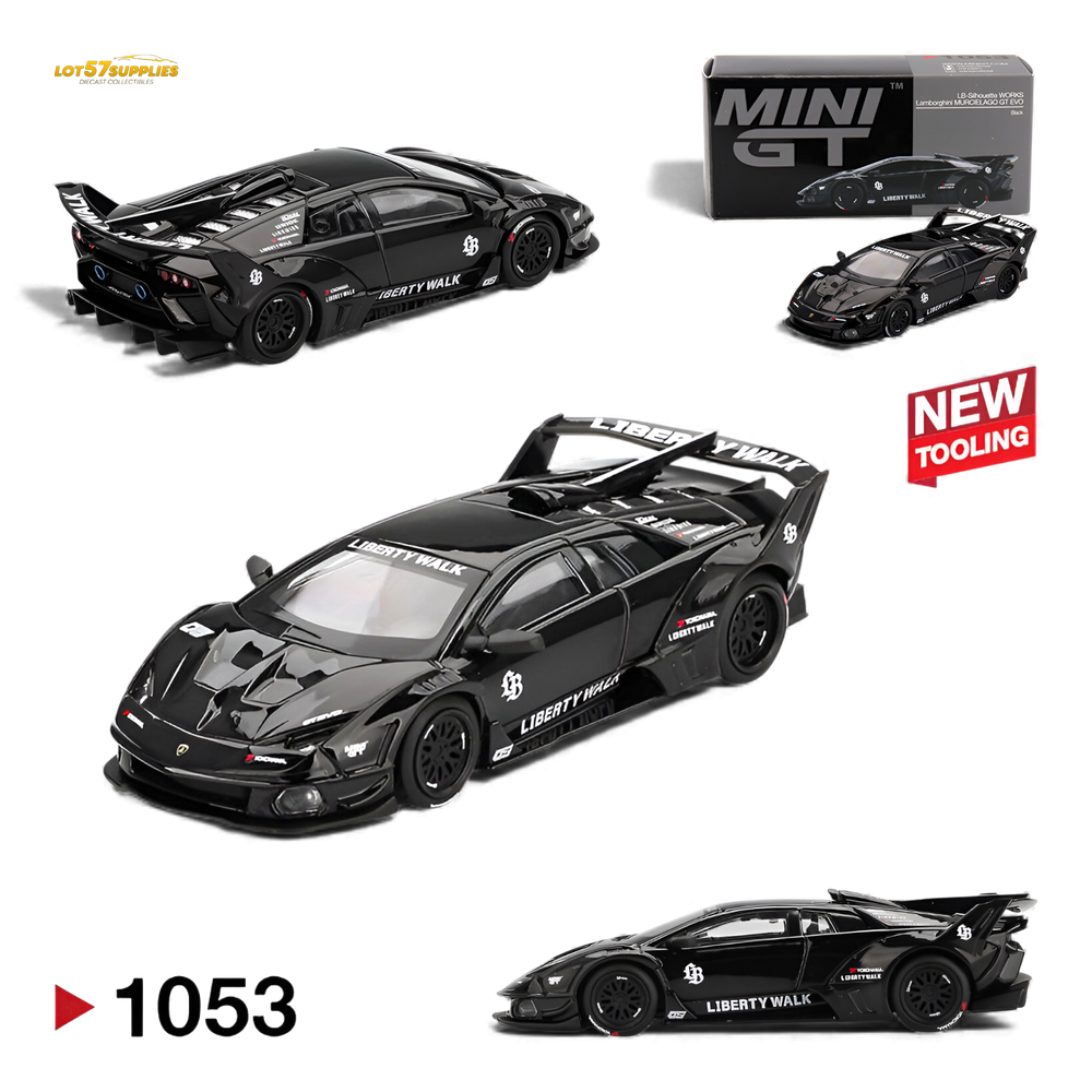 (Pre-Order) Mini GT Lamborghini LB-Silhouette Works Murcielago GT Evo - Black 1:64 (ONLINE ORDER ONLY)