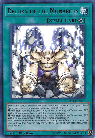 Return of the Monarchs [MP14-EN173] Ultra Rare (ONLINE ORDER ONLY)