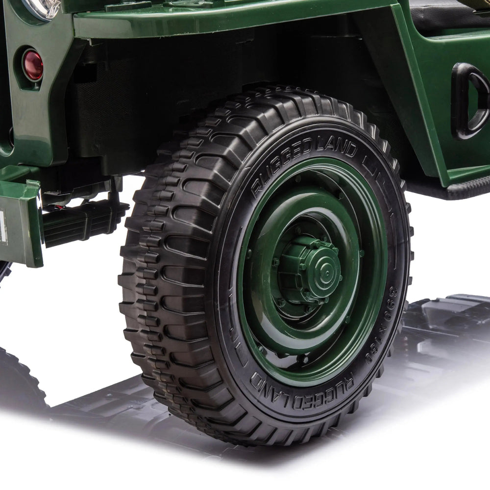 Military Willys 24V 3-Seater 4x4 Kids Ride-On Truck