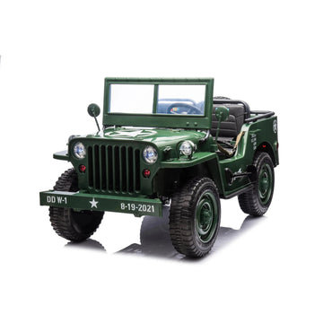 Military Willys 24V 3-Seater 4x4 Kids Ride-On Truck