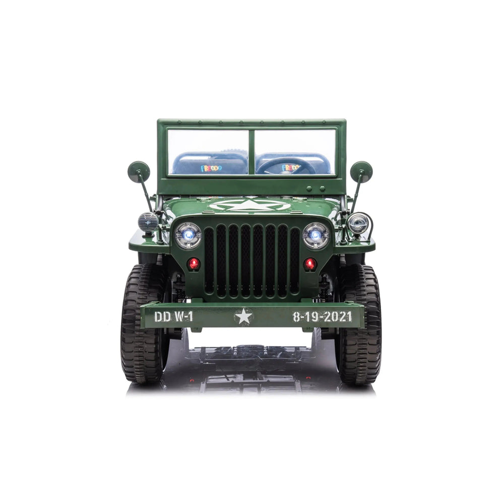 Military Willys 24V 3-Seater 4x4 Kids Ride-On Truck
