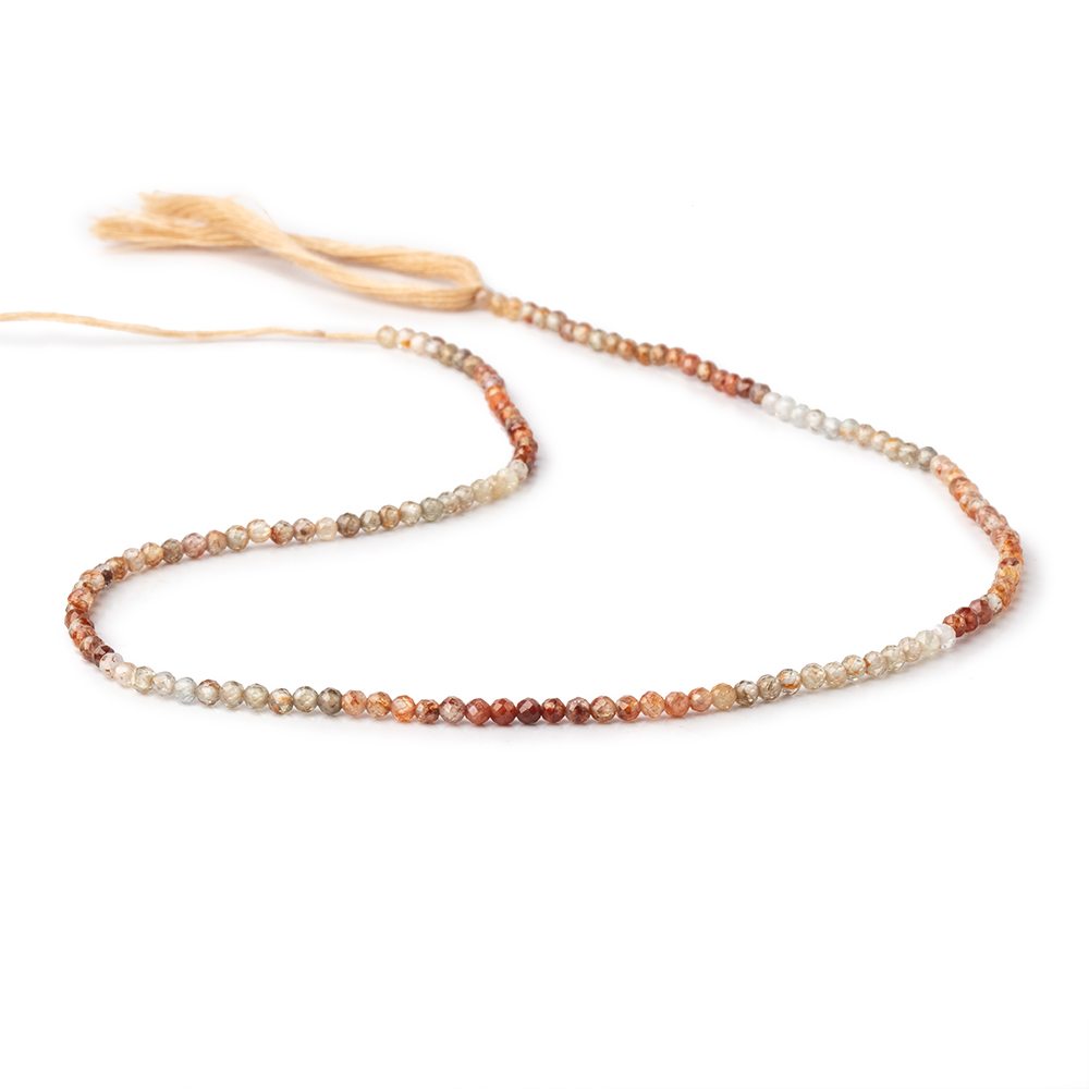 2.4mm Multi Color Zircon Micro Faceted Round Beads 12.5 inch 142 pieces AA (ONLINE ORDER ONLY)