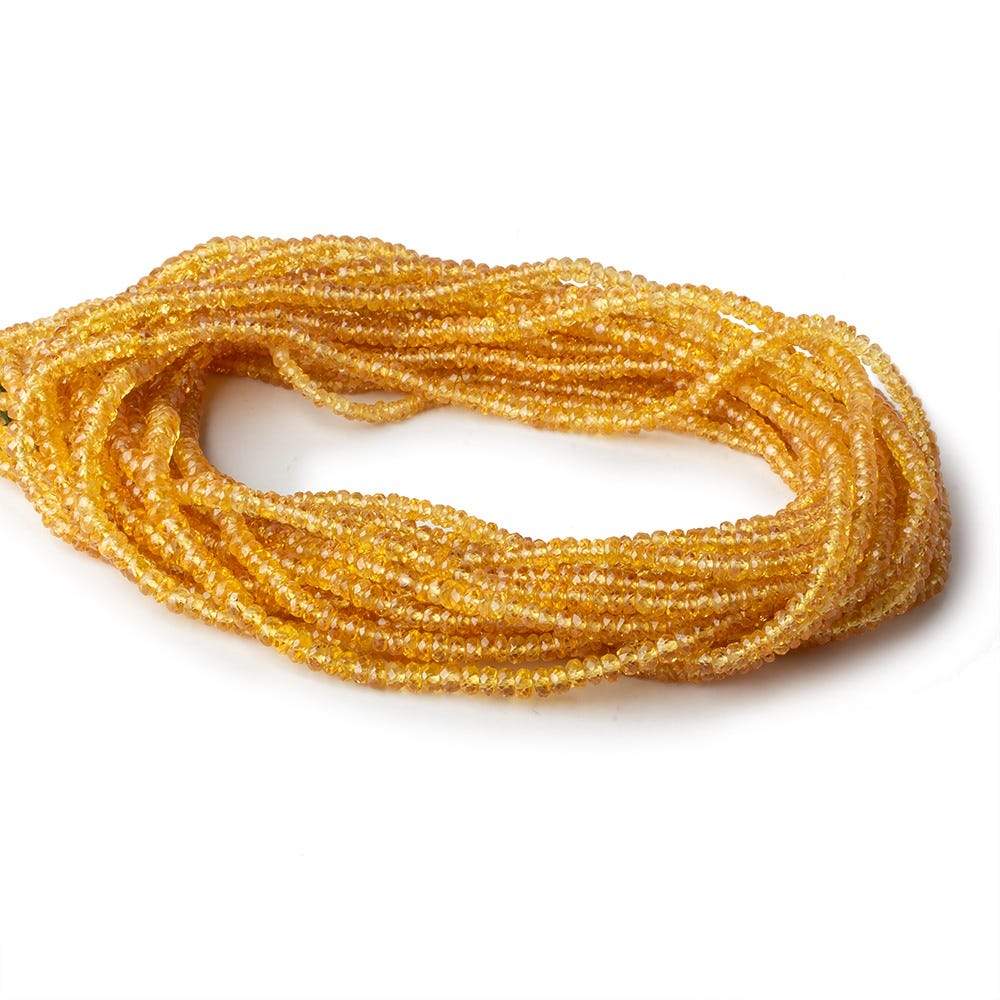 2.5-3.5mm Songea Yellow Sapphire faceted rondelles 22 inches AA (ONLINE ORDER ONLY)