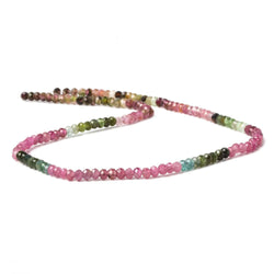 2.5-3mm Multi Color Tourmaline micro faceted rondelle beads 12.5 inch 115 pieces (ONLINE ORDER ONLY)