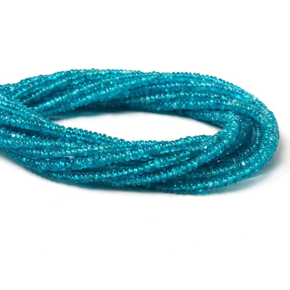 2.5-3mm Neon Blue Apatite Plain Rondelle Beads 13 inch  225 pieces (ONLINE ORDER ONLY)