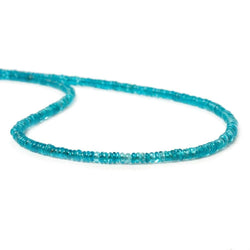 2.5-3mm Neon Blue Apatite Plain Rondelle Beads 13 inch  225 pieces (ONLINE ORDER ONLY)