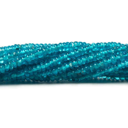 2.5-3mm Neon Blue Apatite Plain Rondelle Beads 13 inch  225 pieces (ONLINE ORDER ONLY)