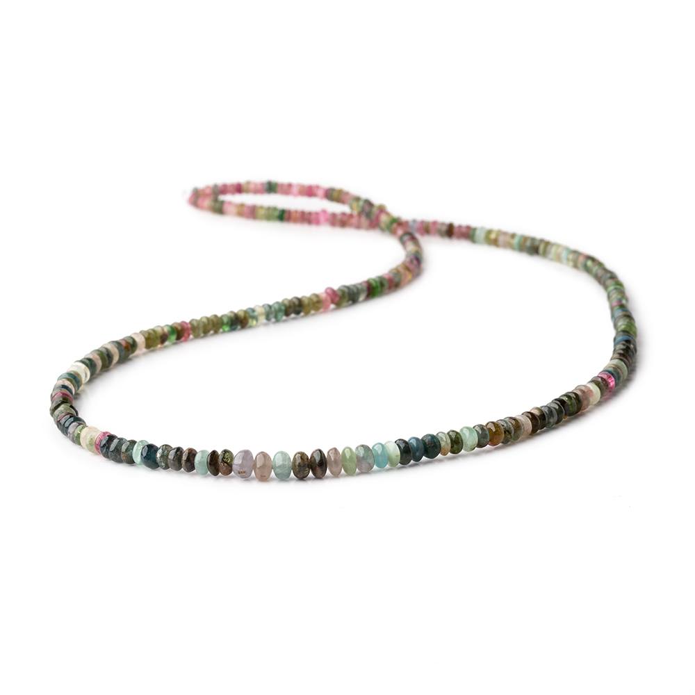 2.5-4mm Multi Color Tourmaline Plain Rondelle Beads 18 inch 220 pieces (ONLINE ORDER ONLY)