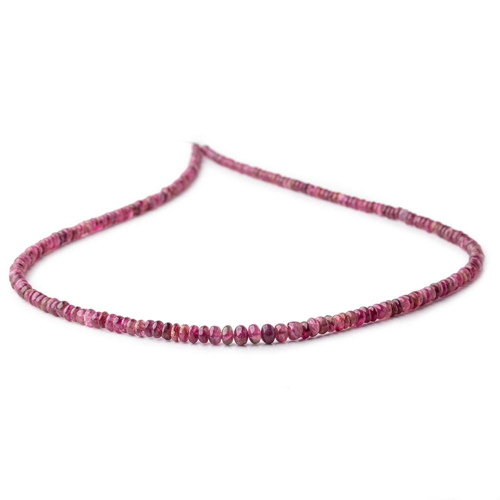 2.5-4mm Pink Tourmaline Plain Rondelles 18 inch 220 Beads (ONLINE ORDER ONLY)