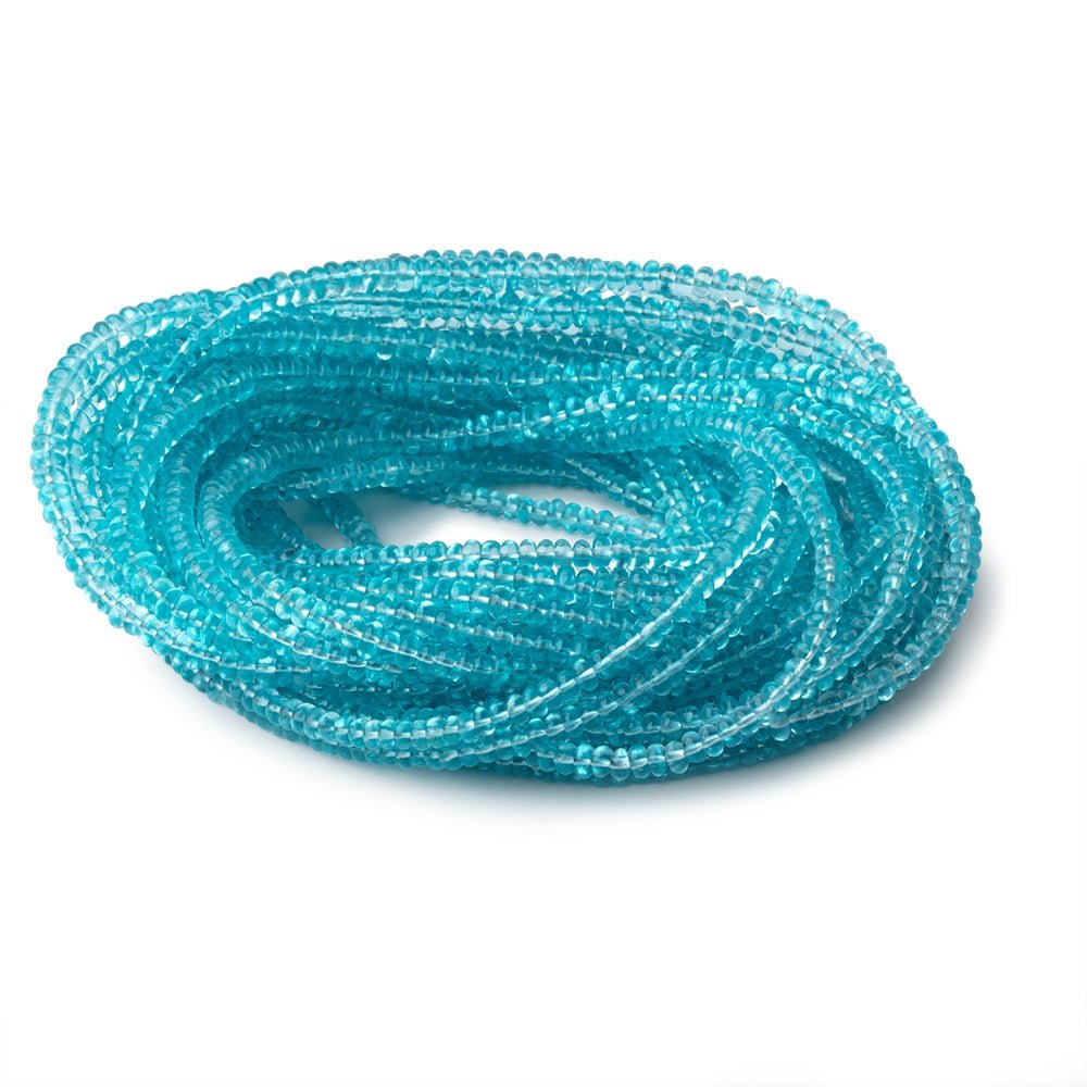 2.5-4mm Pool Blue Apatite Plain Rondelle Beads 18 inch 236 pieces AA (ONLINE ORDER ONLY)