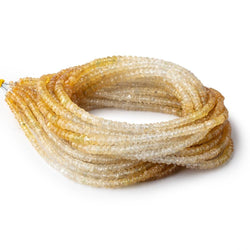 2.5-4mm Shaded Yellow Sapphire Faceted Rondelle Beads 15 inch 230 pieces