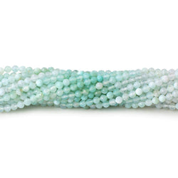 2.5 mm Blue Peruvian Opal Micro Faceted Round Beads 16 inch 155 pieces
